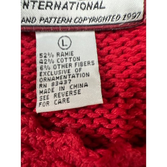 Tiara International Design Beaded Embroidered Bear Whimsical Bear Christmas Swea - Picture 10 of 10